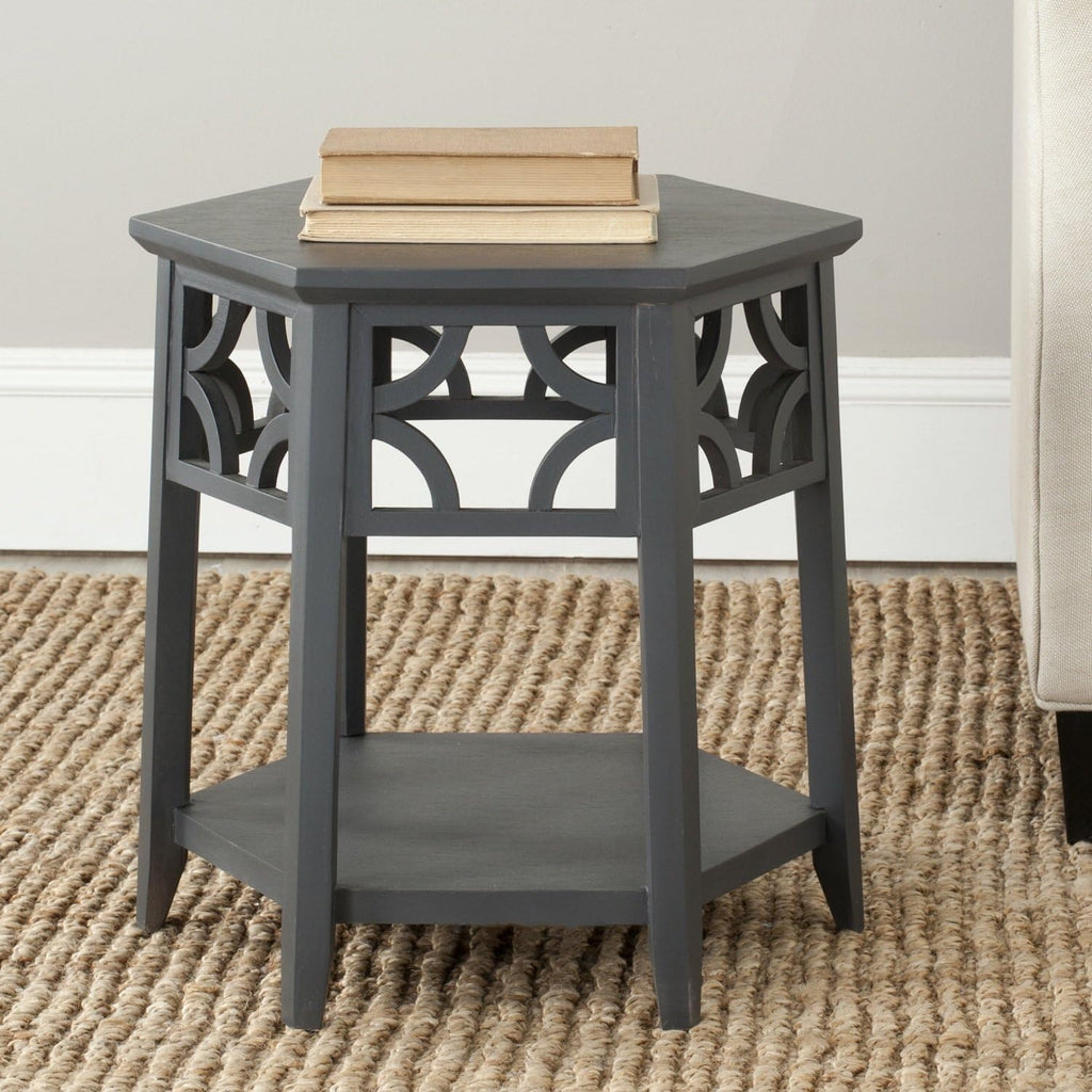 Charcoal Grey Hexagon End Table C616006