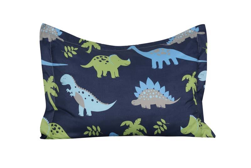 Full Size 8 Pieces Reversible Blue and Lime Green Dinosaur Microfiber Kids Comforter with Sheets K96443