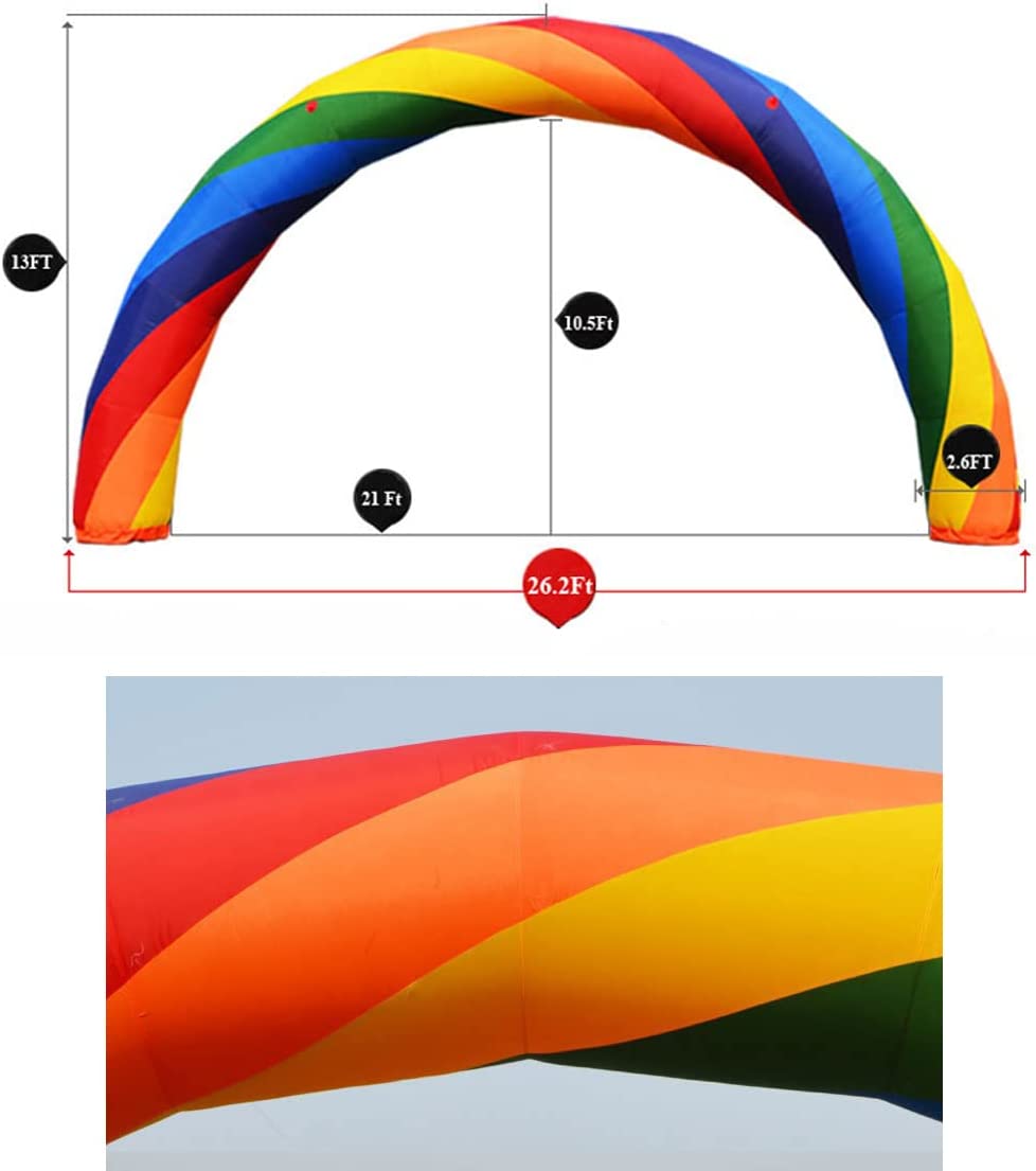 26 feet Inflatable Rainbow Advertising Arch Oxford Cloth V4129