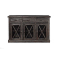 Brown Wooden Sideboard with 3 Drawers and Doors S394609