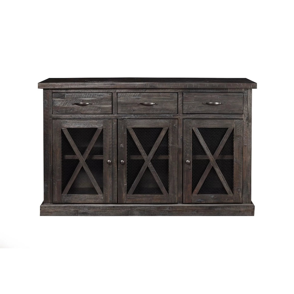 Brown Wooden Sideboard with 3 Drawers and Doors S394609