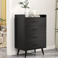 Black 4 Drawer Wood Dresser T3034
