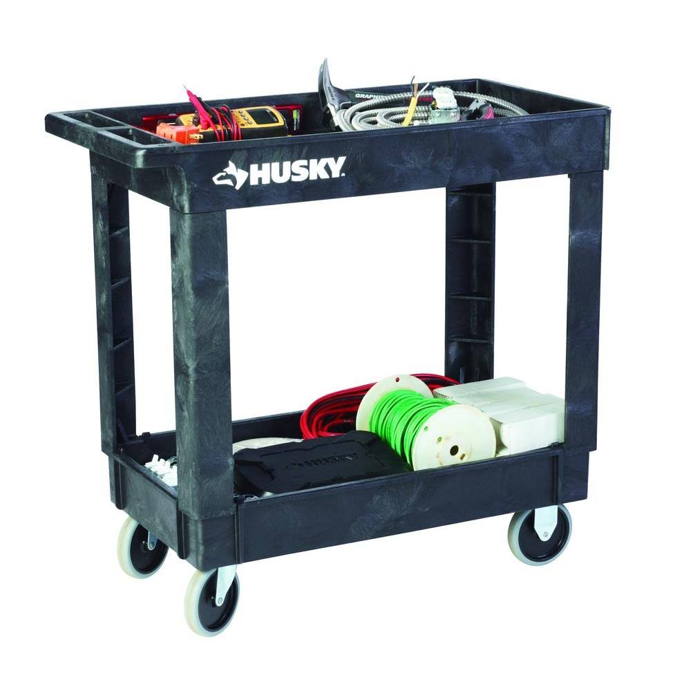 Black 2-Shelf Utility Cart E902