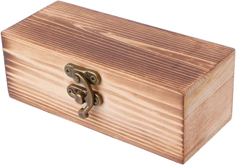 Wooden Hinged Box Jewellery Storage Case Organizer Dark Color Pack of 2 I9320