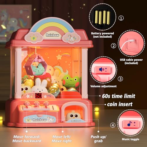 Claw Machine with Music Pink Mini Vending Machine Q4511