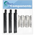 3-Pack BBQ Gas Grill Tube Burner & Heat Shield Plate Replacement Parts X275913
