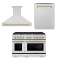48 In. Gas Range, Range Hood, Dishwasher in Stainless Steel Z888