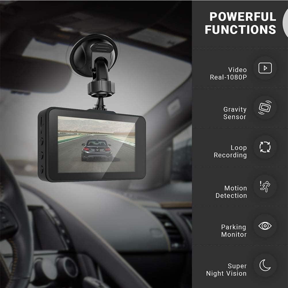 FHD 1080P Dual Dash Camera with 32GB SD Card, 3” LCD Screen, 170° Wide Angle Night Vision, Pack of 2 Y156604