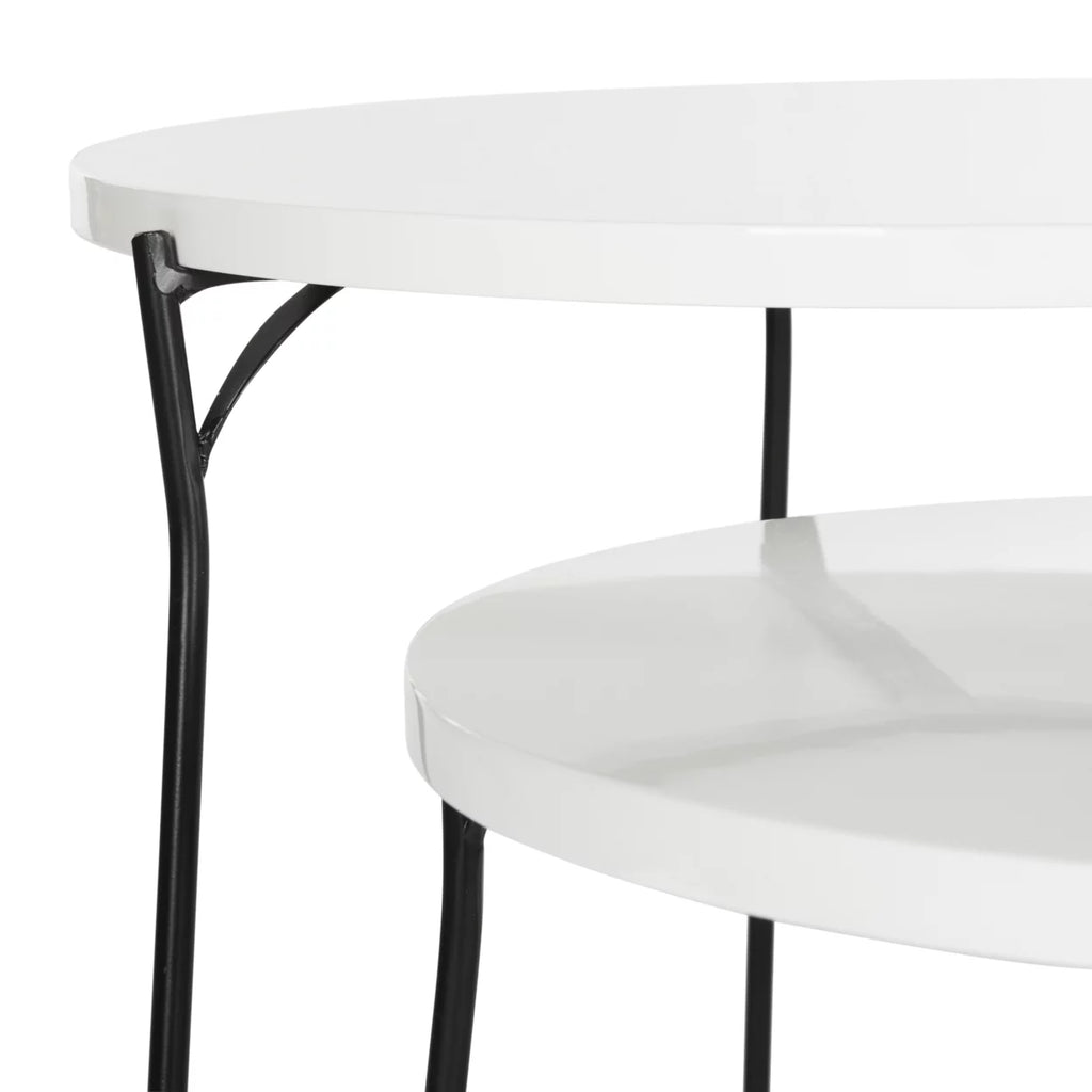 White Lacquer Stacking End Table M1257