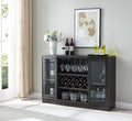 Espresso Bar Cabinet with Curved Glass Doors I64846