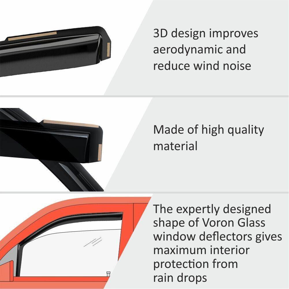 4 Pieces In-Channel Rain Guards for Subaru Impreza Hatchback S2814