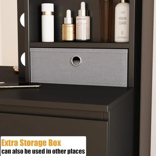 White Vanity Desk Set with Mirror & Light Z3400