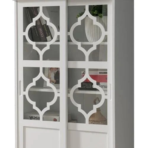 White Wood China Display Cabinet R91952