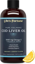 Organic Cod Liver Oil Liquid Lemon Flavor 1000 mg 16 Oz I551549