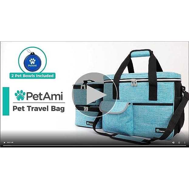 Dog Travel Bag with Food Container and Bowls J454