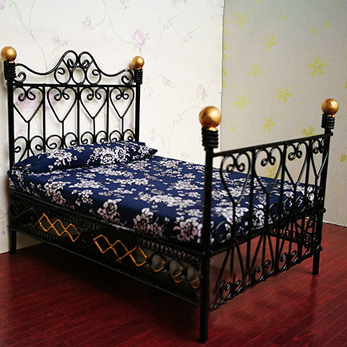 Metal Mini Double Bed Dollhouse Bed B88244