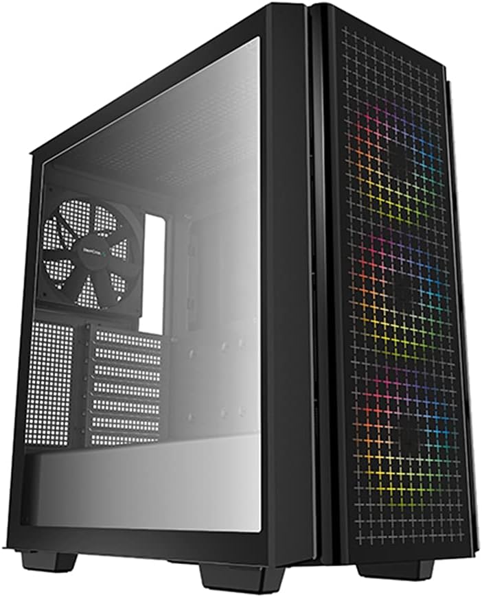 Black Mid-Tower ATX Case with Mesh Front Panel, Tempered Glass Y959958