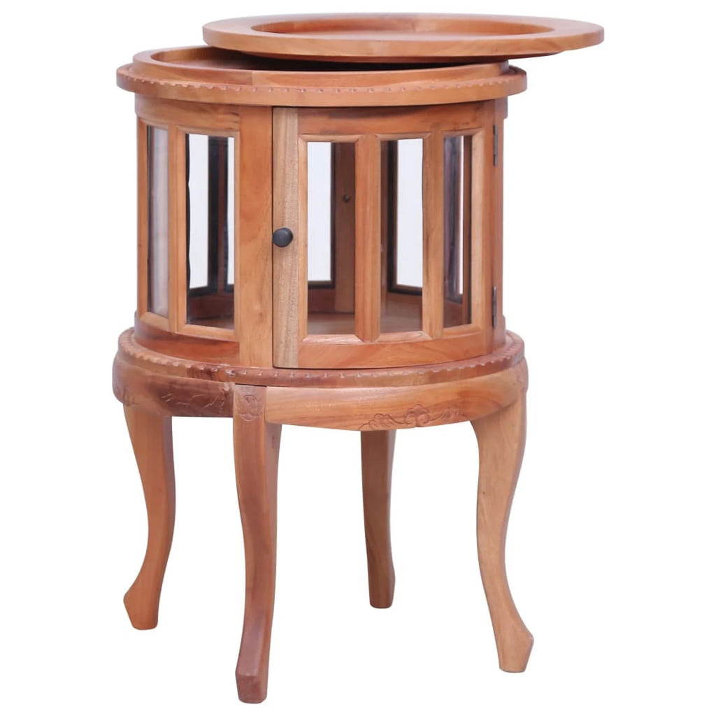 Mahogany Wood Storage Cabinet with 2 Glass Doors X883945