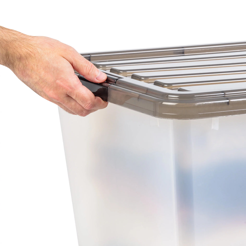 91 Qt. Clear Plastic Storage Bin with Lid, Set of 4 U651