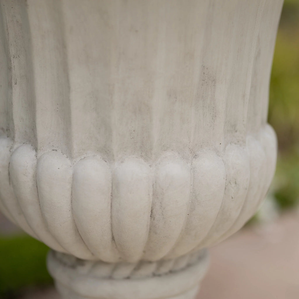 Antique White Concrete Urn Planter L393