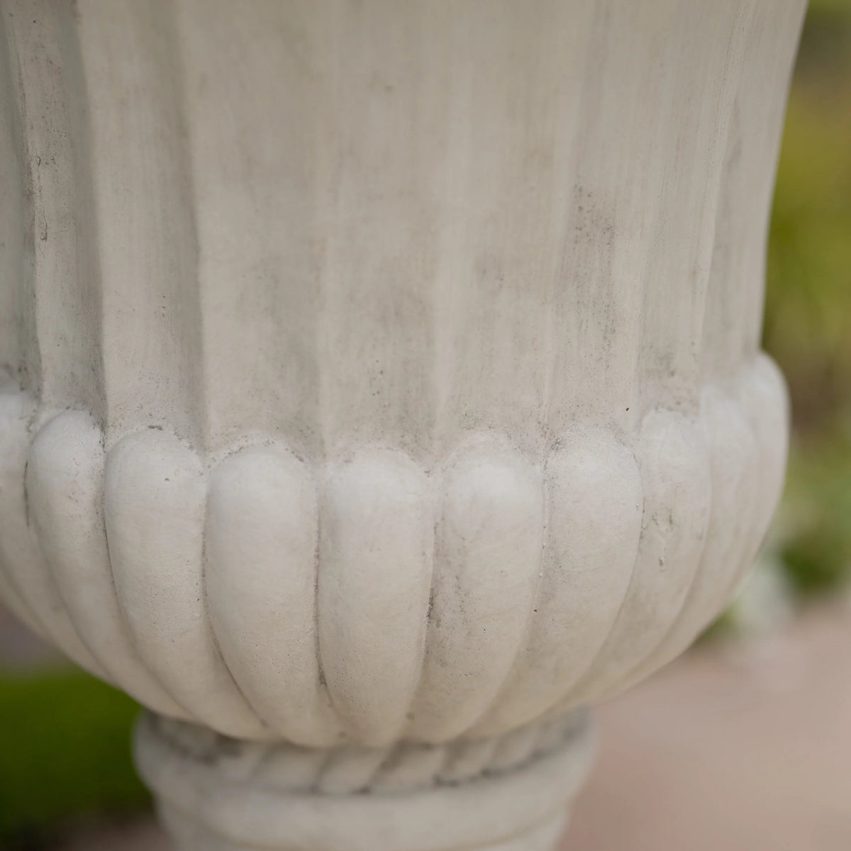Antique White Concrete Urn Planter L393
