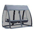 Gray 3-Seat Outdoor Swing Chair Bed C831