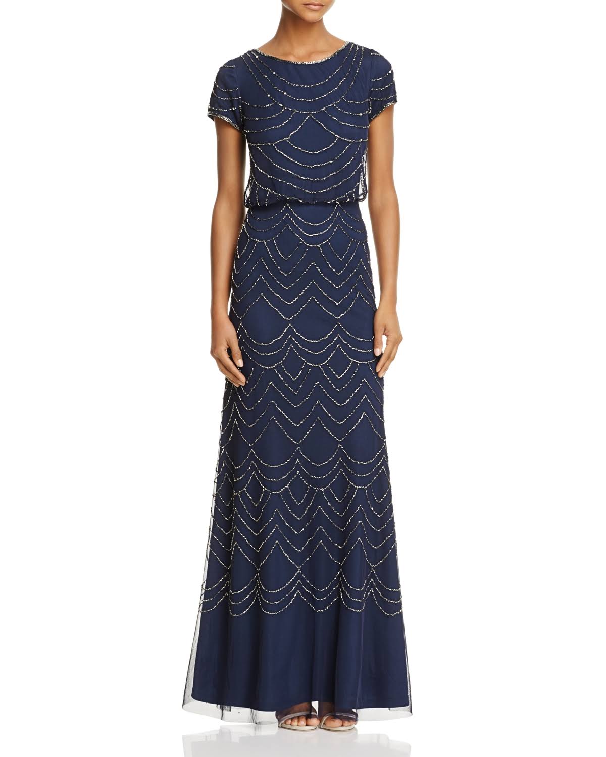 Beaded Blouson Gown I159