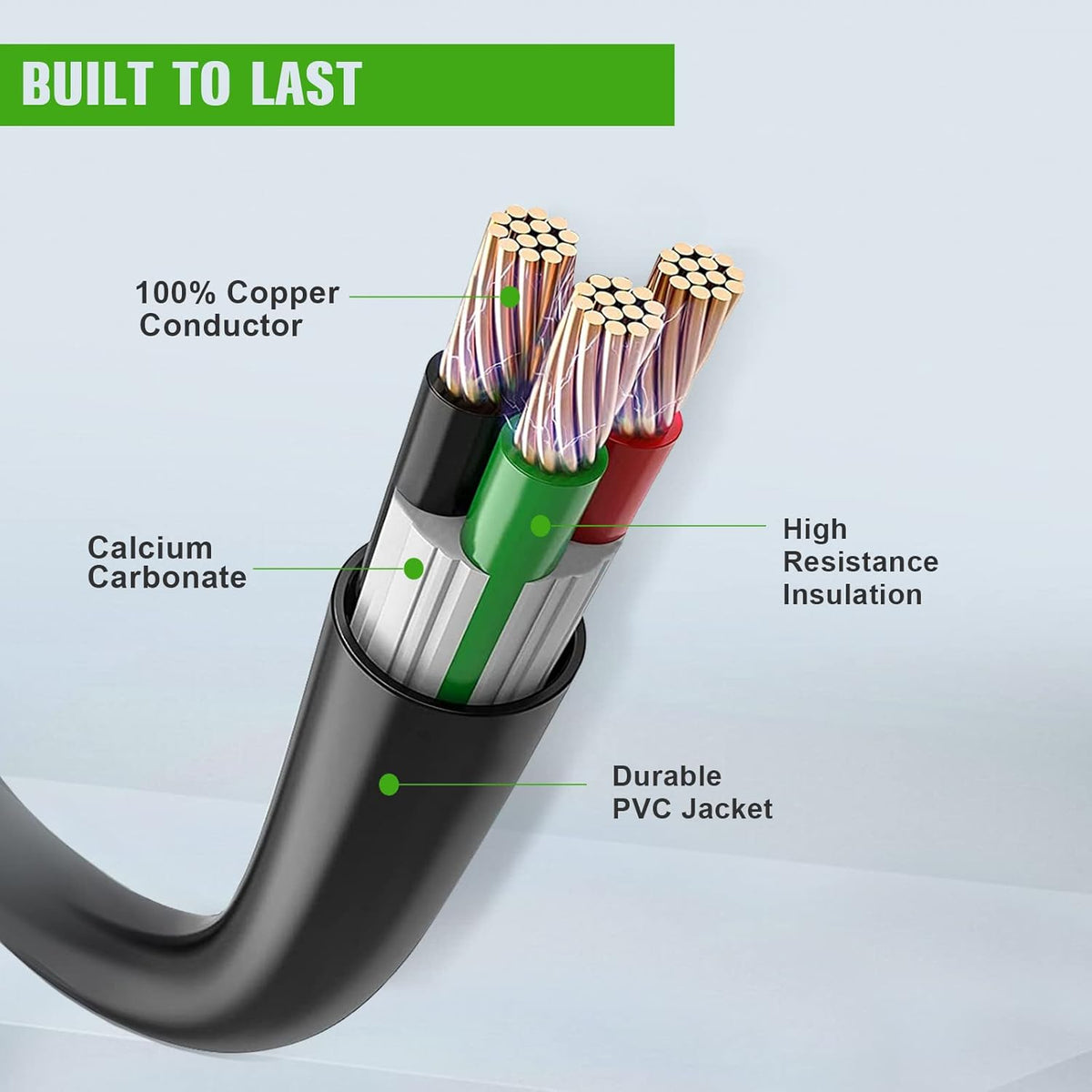 50Feet 30AMP RV Extension Cord Power Supply Cable, Heavy Duty, 10AWG/3C Gauge Wires C564547