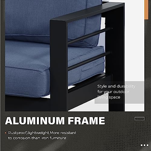 7 Seats Aluminum Patio Furniture Set with Coffee Table I326175