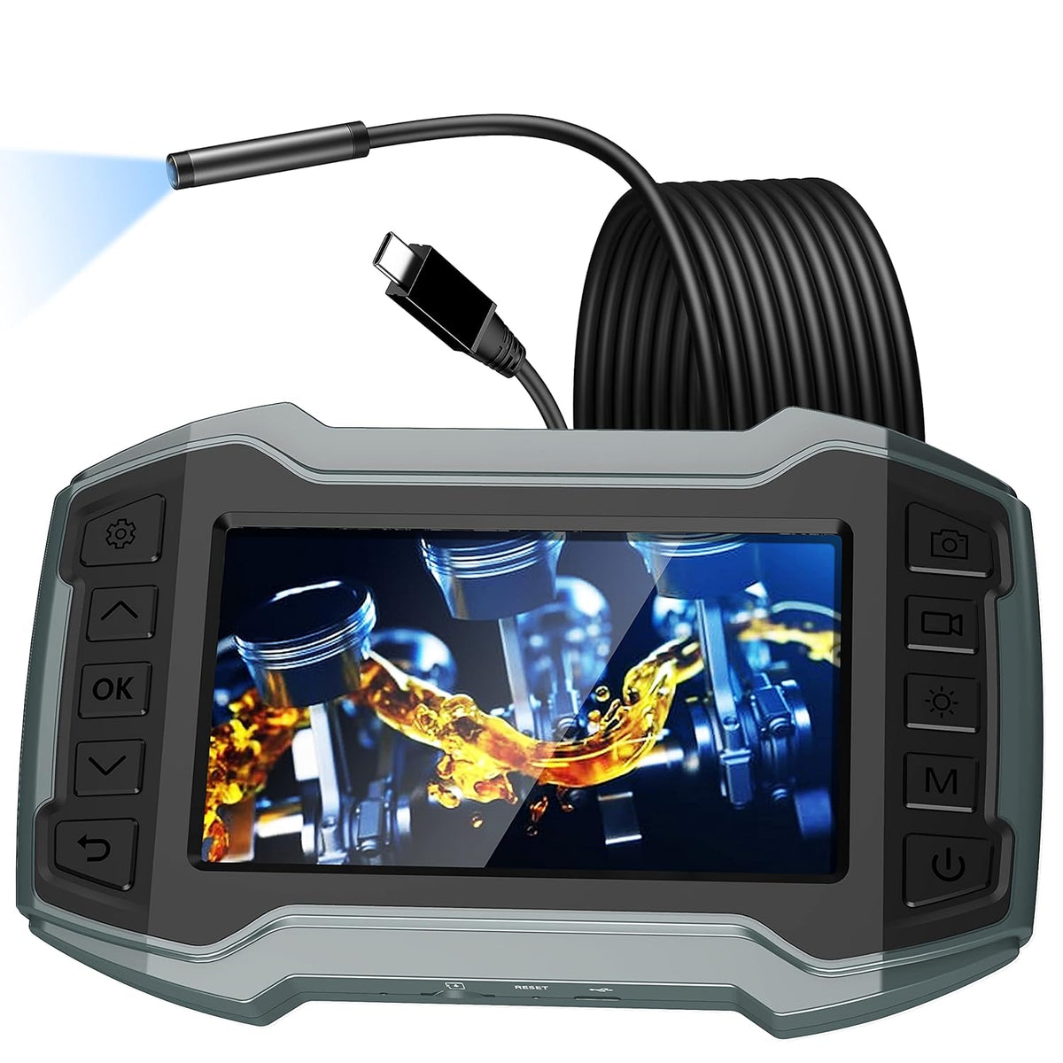 Borescope Inspection Camera with Detachable Semi-Rigid Cable 16.5FT M206